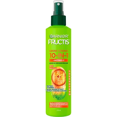 Fructis Grow Strong Thickening 10-in-1 Spray for Fine Hair, Heat Protectant, with Vitamin C