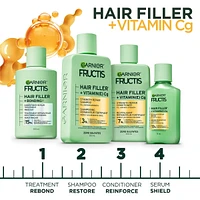 Fructis Hair Filler + Vitamin C Strength Repair Sulfate-Free Shampoo, for Weak Damaged Hair, up to 4X Less Breakage & 79% More Strength