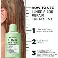Fructis Hair Filler + Bonding Fiber Repair Pre-Shampoo Treatment, For Damaged Hair, Repairs & Strengthens Broken Bonds, Fills Hair with Strength 7 Layers Deep