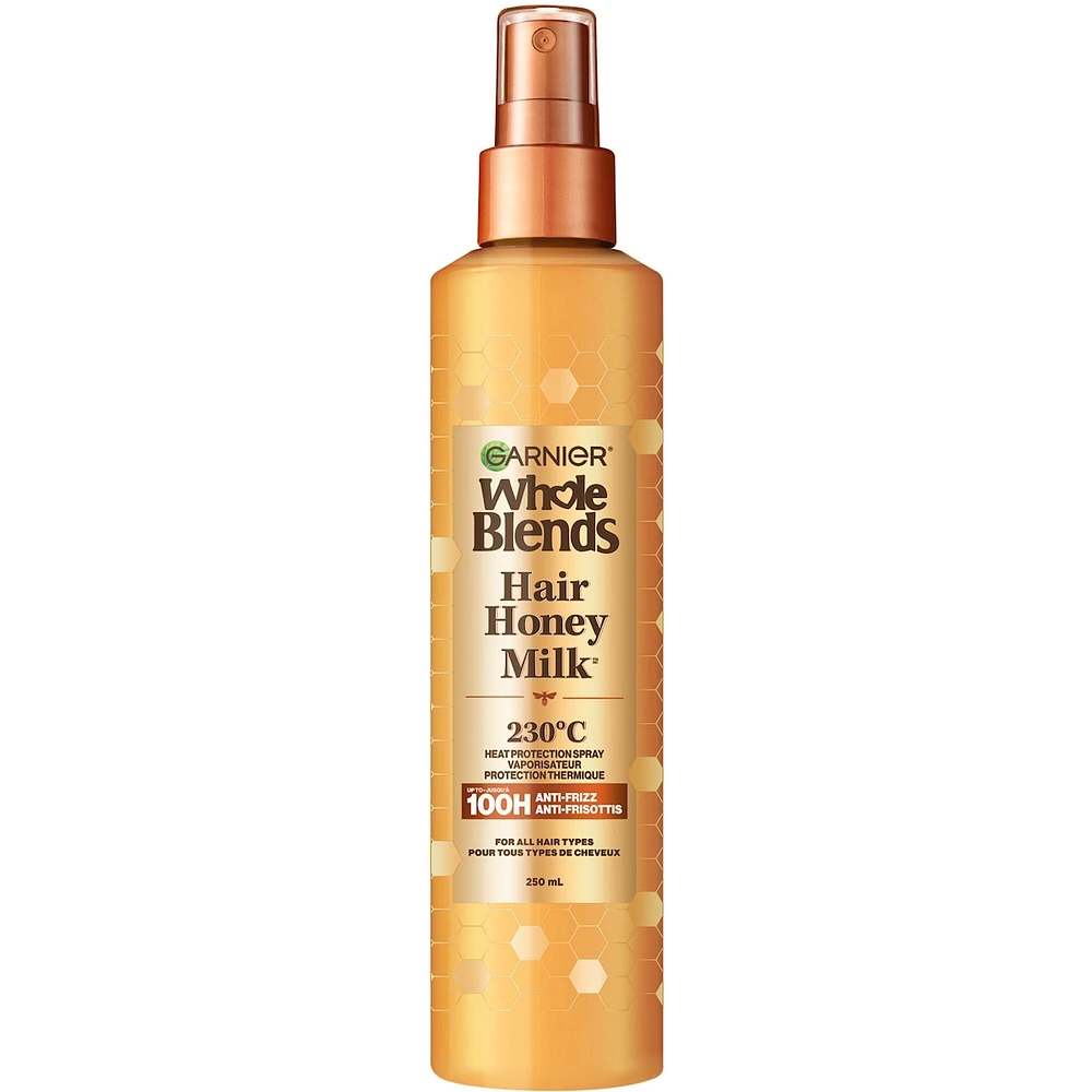 Heat Protectant Spray for Damaged Hair, Sulfate Free, Prevents Breakage, Hair Honey Milk Spray