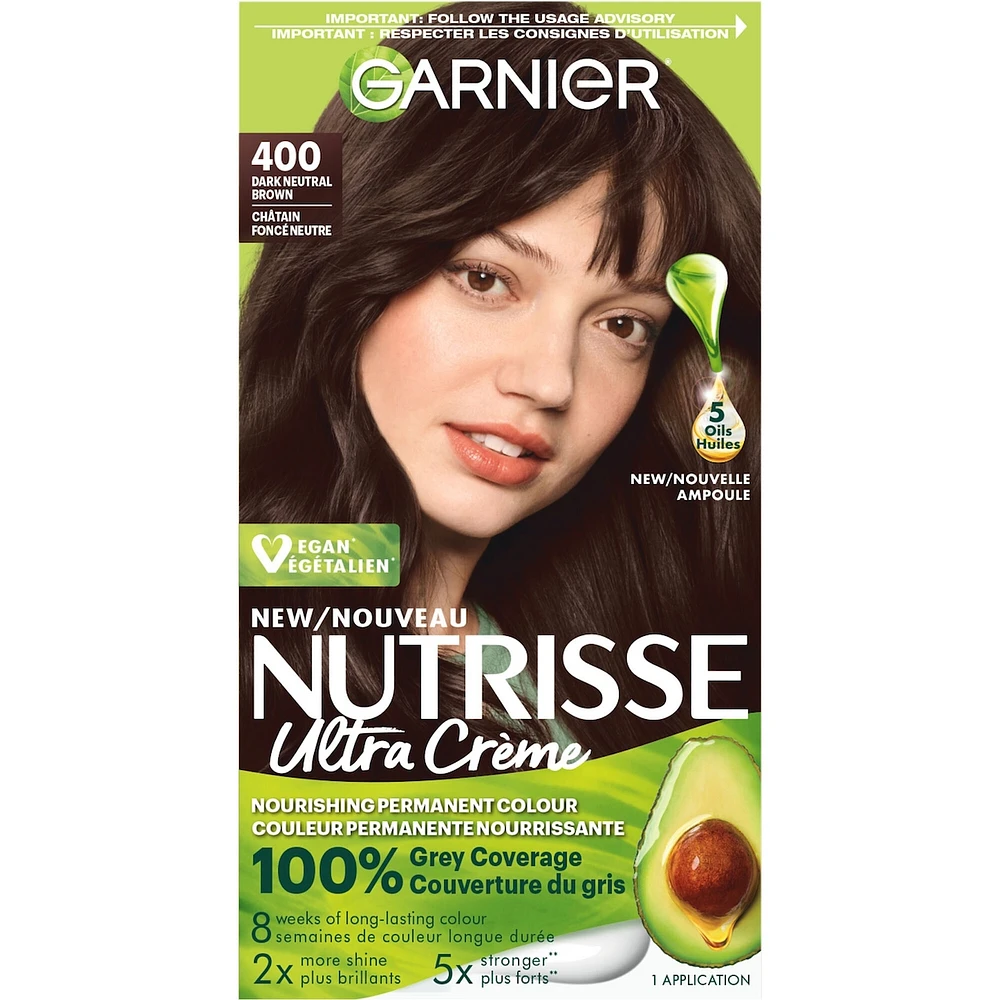 Nutrisse Ultra Crème, Permanent Hair Dye, 100% Grey Coverage