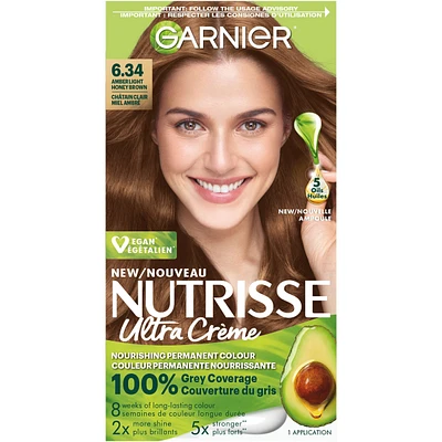 Nutrisse Ultra Crème, Permanent Hair Dye, 100% Grey Coverage