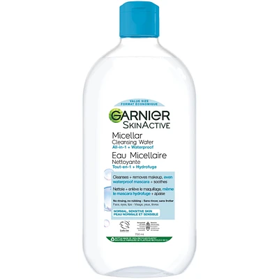 Micellar Cleansing Water, All-in-One Cleanser and Waterproof Makeup Remover for All Skin Types