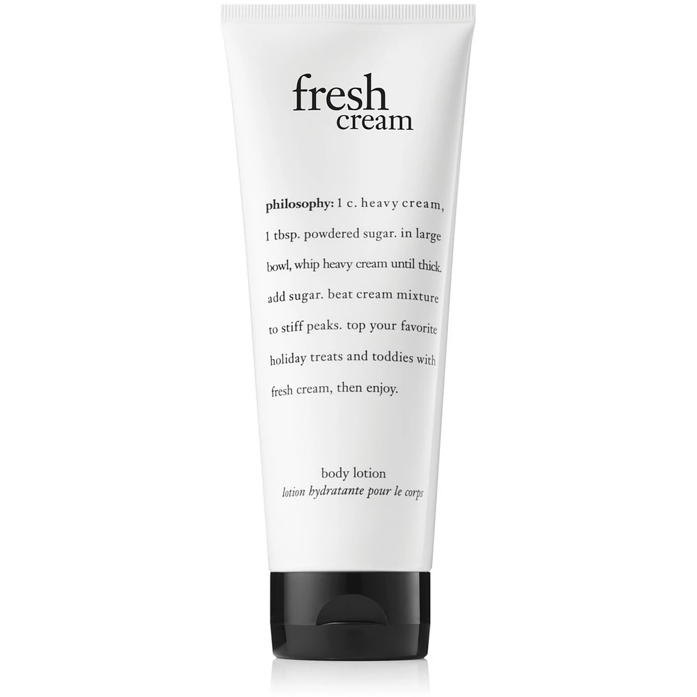 fresh cream body lotion for women, lightweight, conditioning & moisturizing