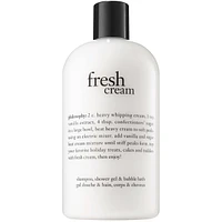 fresh cream shampoo, shower gel & bubble bath for women, cleanses, conditions, softens skin & hair