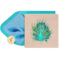 Papyrus Blank Card (Elegant Peacock)