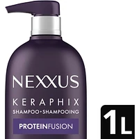 Nexxus Keraphix Damage Healing Shampoo for damaged, dry hair With ProteinFusion with keratin protein and black rice 1 L