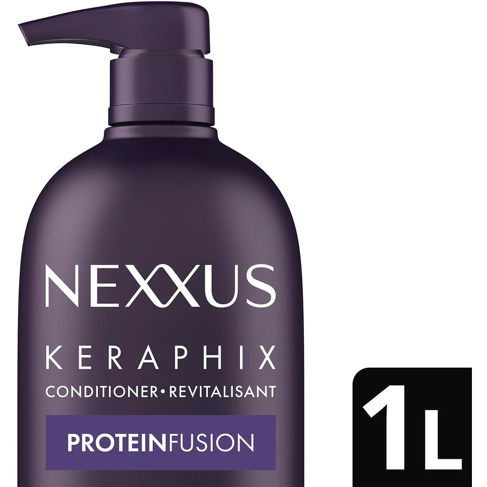 Nexxus Keraphix Damage Healing Conditioner for damaged, dry hair with ProteinFusion with keratin protein and black rice 1 L