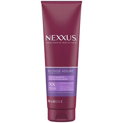 Nexxus  Purple Shampoo, hair care for colour treated Blonde or Silver hair Blonde Assure, Colour Toning - NO brassy yellow tones 251ML