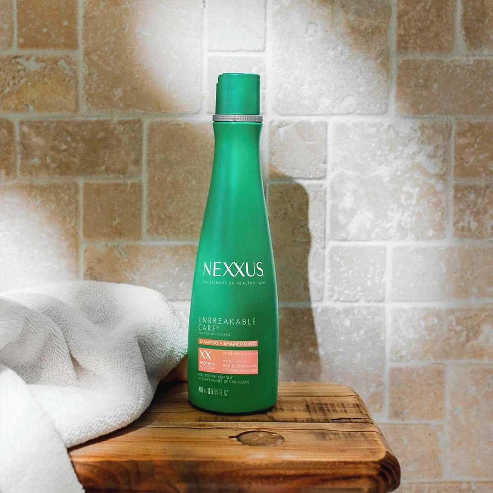 Nexxus Unbreakable Care™ Anti-Breakage Shampoo for Fine and Thin hair with Keratin, Collagen, Biotin
