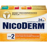 NICODERM® Stop Smoking System, STEP 2, 7 clear patches (one patch daily) 14 mg/day