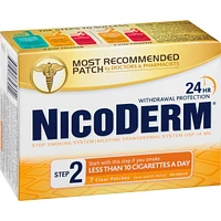 NICODERM® Stop Smoking System, STEP 2, 7 clear patches (one patch daily) 14 mg/day