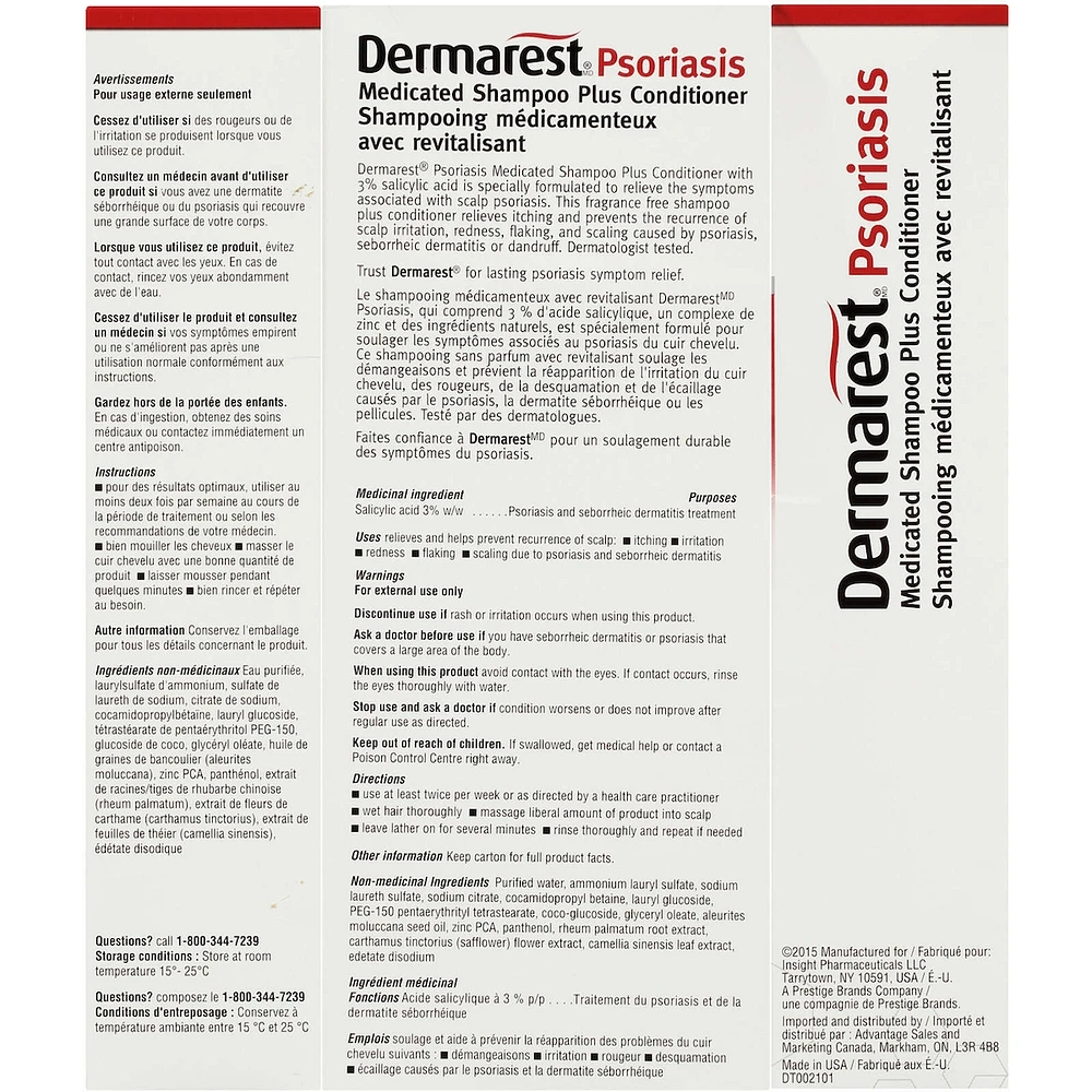 Dermarest Psoriasis Medicated Shampoo Plus Conditioner