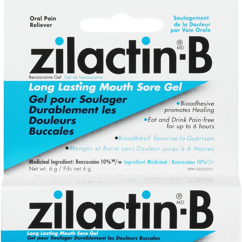 Zilactin-B Benzocaine Long Lasting Mouth Sore Gel