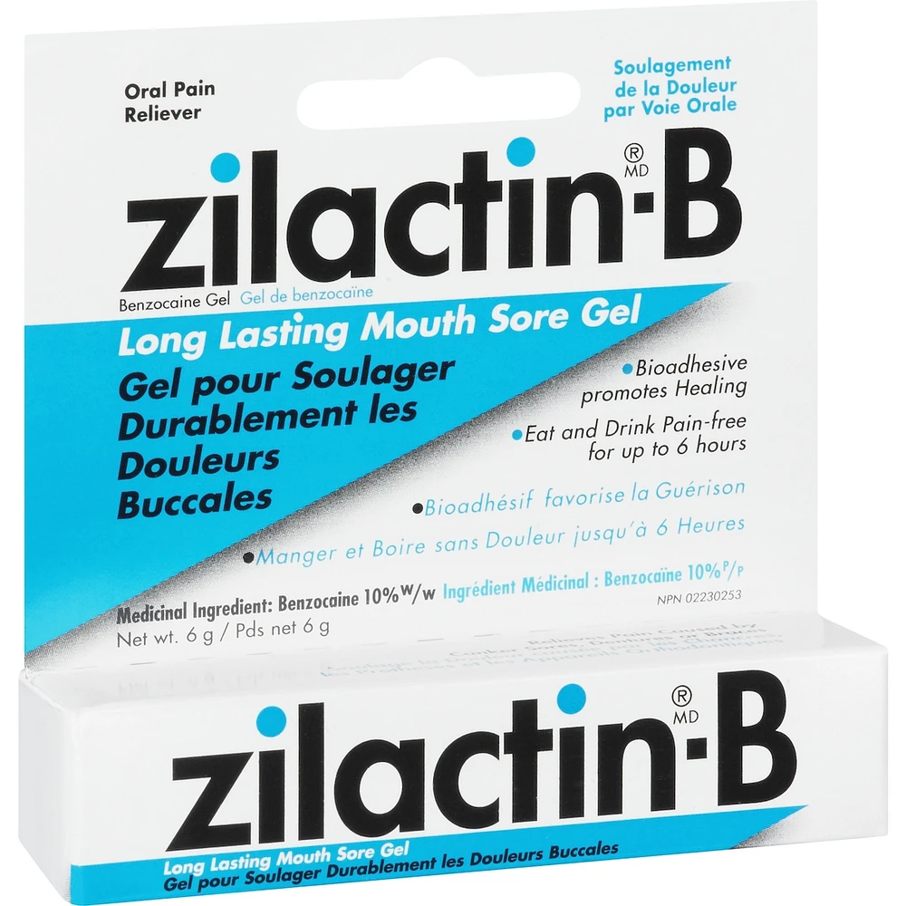 Zilactin-B Benzocaine Long Lasting Mouth Sore Gel
