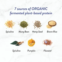 Fermented Organic Vegan Proteins+, Natural Chocolate Protein Powder, 20g Protein