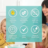 Advanced Gut Health Chewable Probiotic for Kids, Lemonade Flavor, 5 Billion CFU