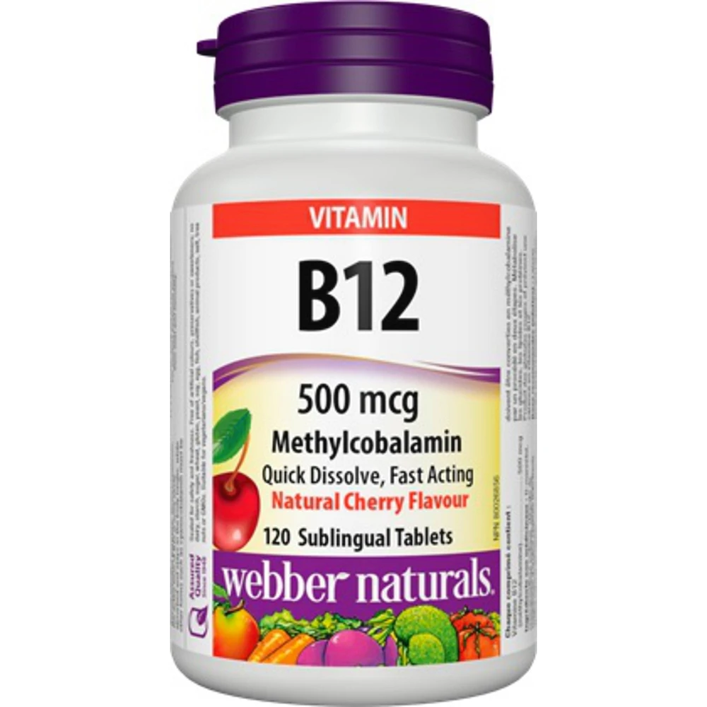 Vitamin B12 500 mcg Natural Cherry Flavour