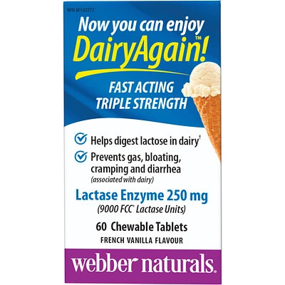 Dairy Again!™ Lactase Enzyme 250 mg French Vanilla