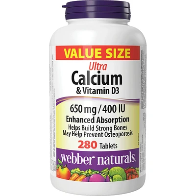 Ultra Calcium & Vitamin D3 Enhanced Absorption 650 mg / 400 IU