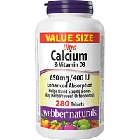 Ultra Calcium & Vitamin D3 Enhanced Absorption 650 mg / 400 IU