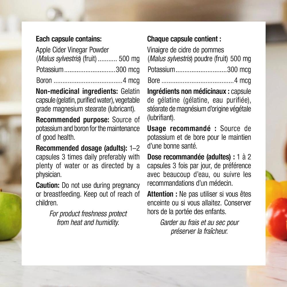 Vinaigre de cidre de pommes 500 mg