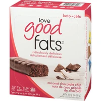 Coconut Chocolate Chip Keto-Friendly Snack Bars,