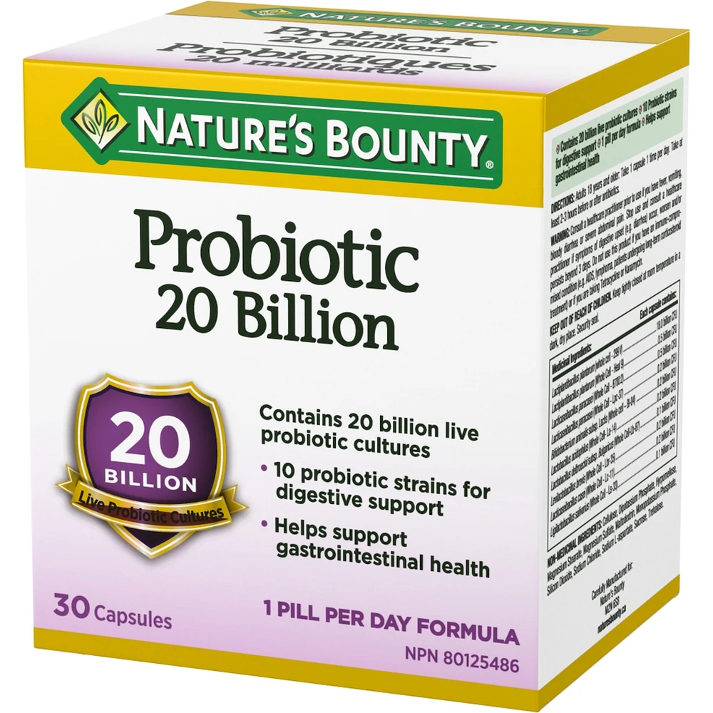 Probiotic, 20 Billion Live Probiotic Cultures