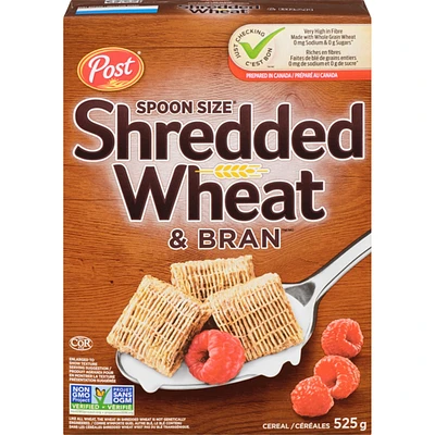 Céréales Shredded Wheat Spoon Size et Bran de Post