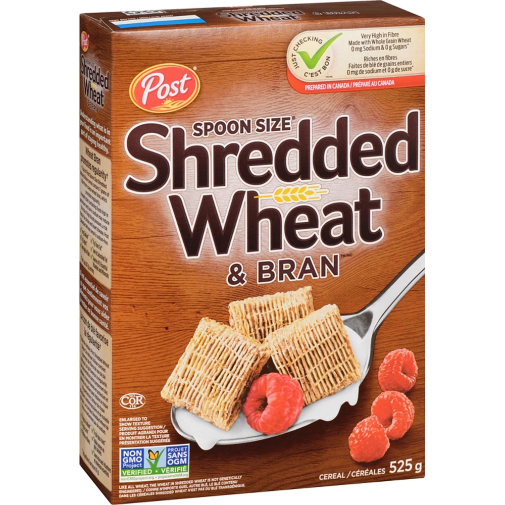 Céréales Shredded Wheat Spoon Size et Bran de Post