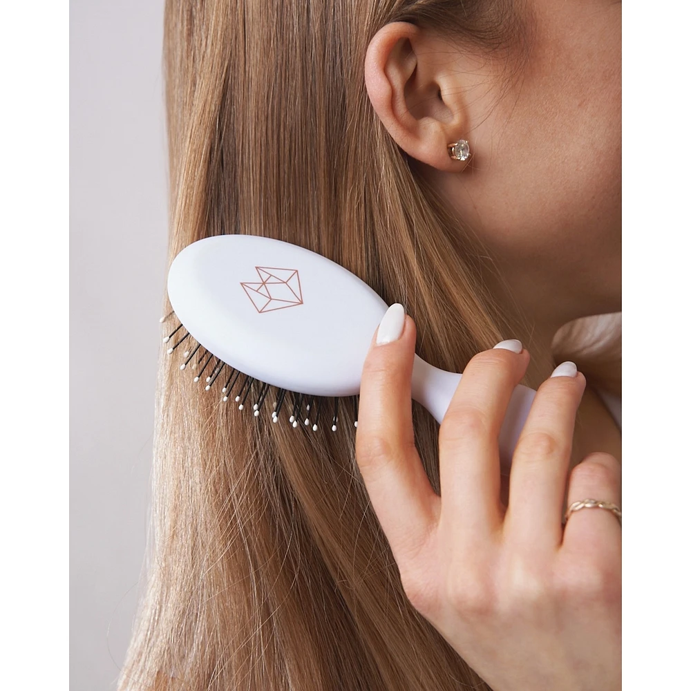 Brosse pour cheveux secs et humides Lunata Detangle Me – Mini blanc