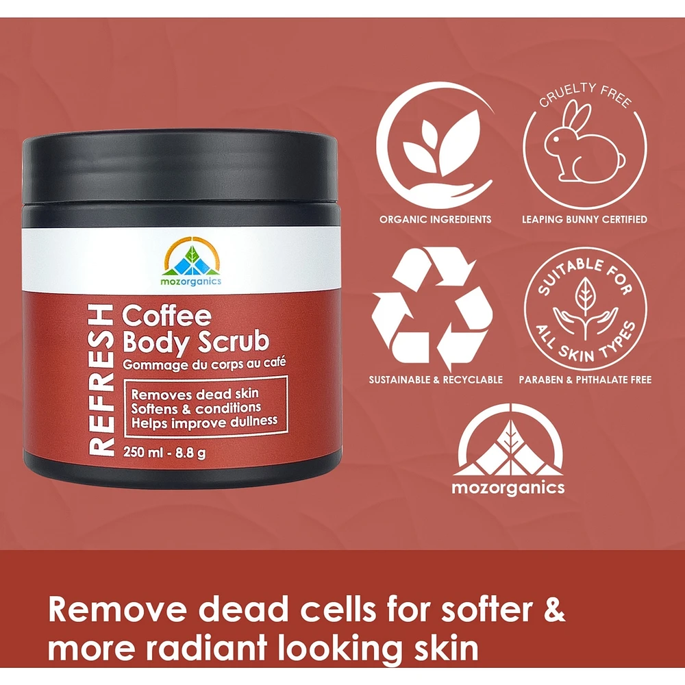 Coffee Body Scrub for Skin Care & Exfoliation Cleanses Dead Skin, Zits & Cellulite