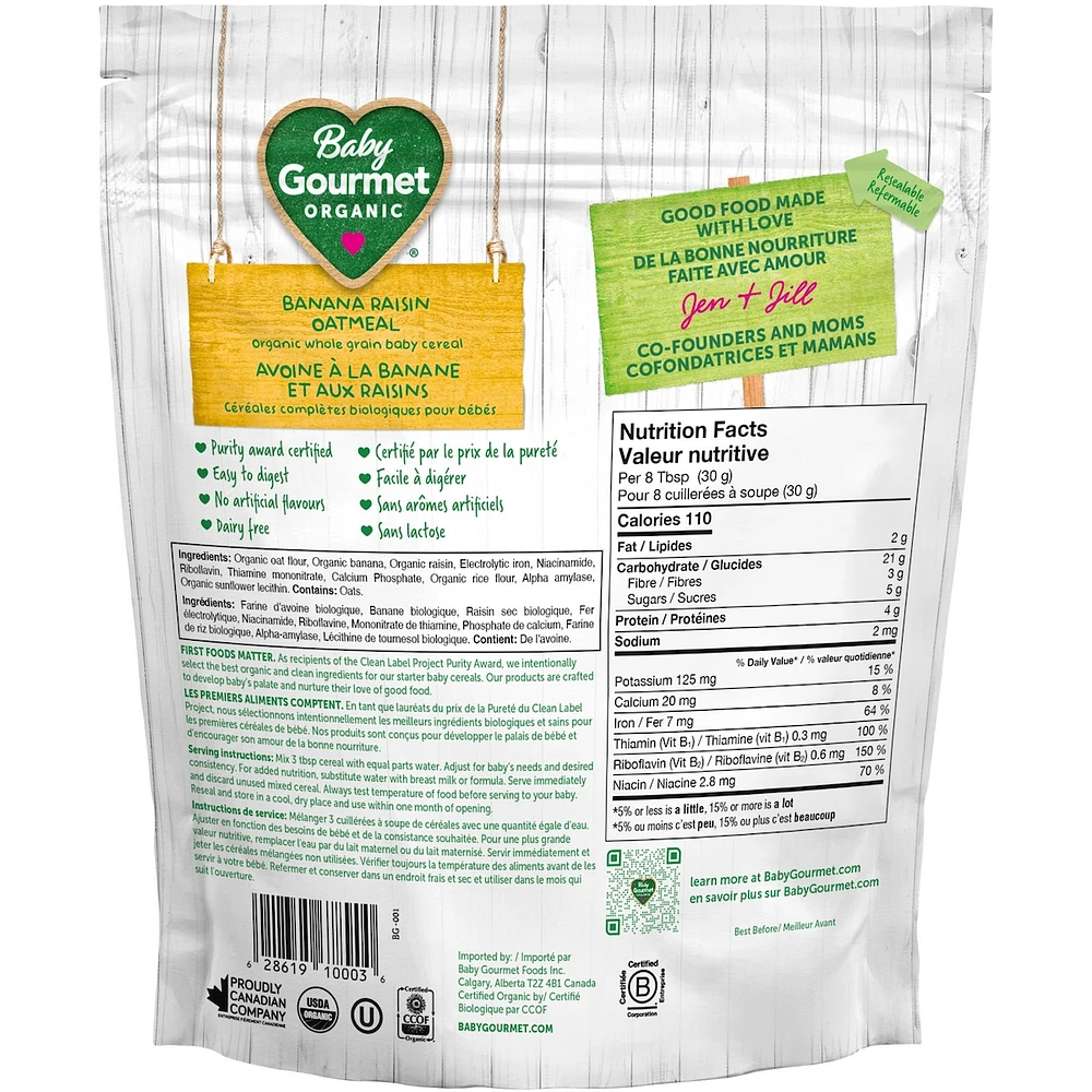 Baby Gourmet Organic Cereal Creamy Oatmeal