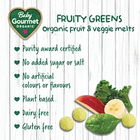 Baby Gourmet Meltable Mushies Fruity Greens organic baby snack