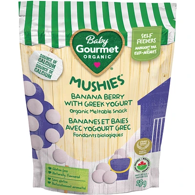 Baby Gourmet Meltable Mushies Banana Berry with Greek Yoghurt organic baby snack