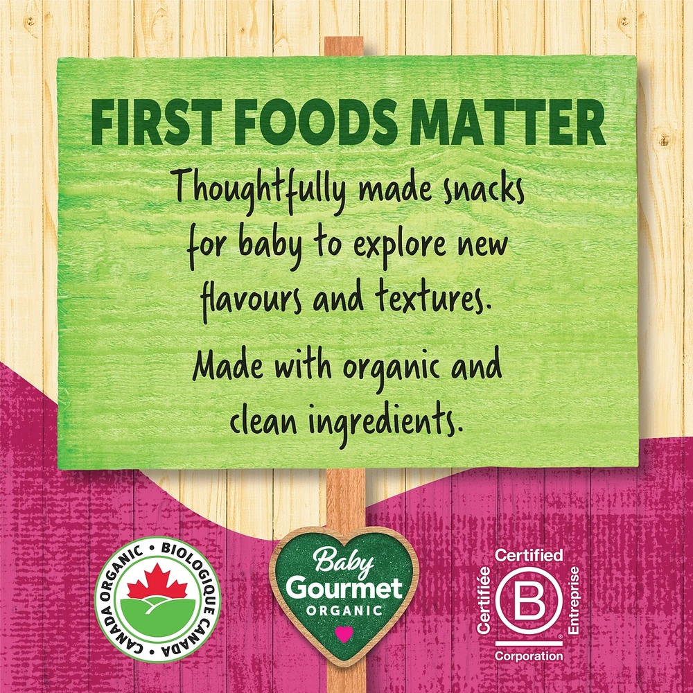 Baby Gourmet Meltable Mushies Beetberry with Coconut Cream organic baby snack