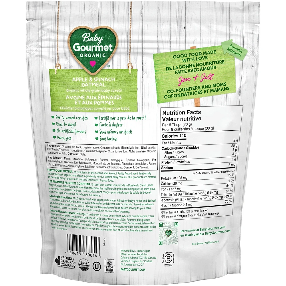 Baby Gourmet Organic Cereal Creamy Oatmeal
