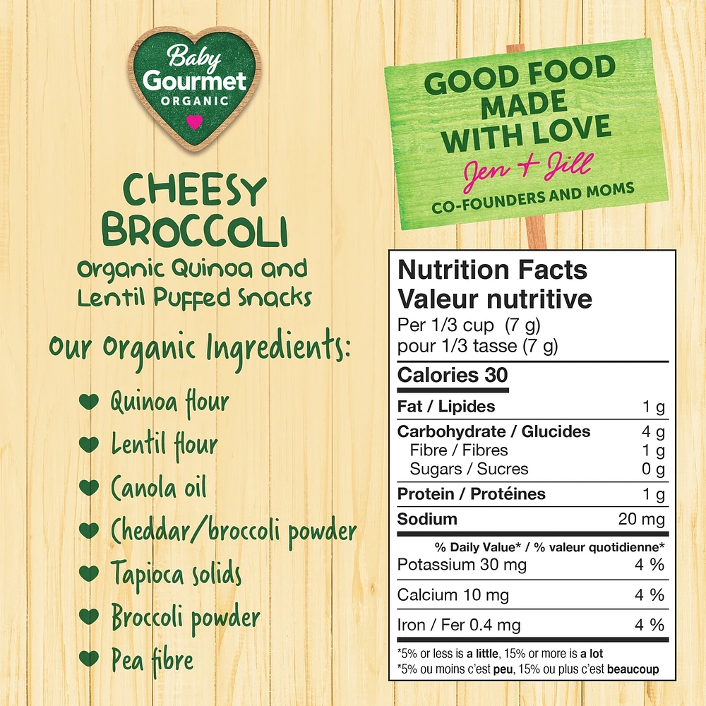 Baby Gourmet Puffies Cheesy Broccoli organic baby snack