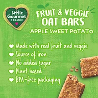 Little Gourmet Organic Fruit & Veggie Oat Bars Apple Sweet Potato Toddler Snack