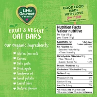Little Gourmet Organic Fruit & Veggie Oat Bars Apple Sweet Potato Toddler Snack