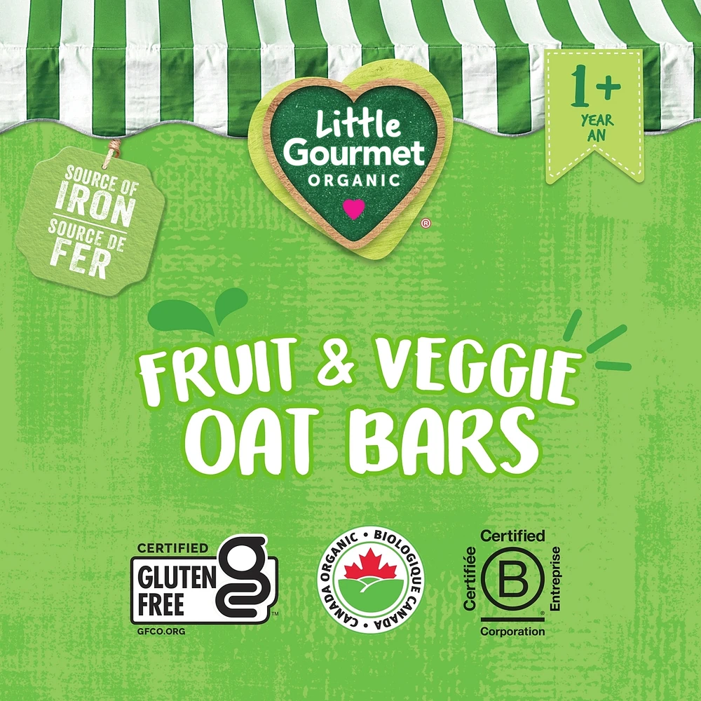 Little Gourmet Organic Fruit & Veggie Oat Bars Apple Sweet Potato Toddler Snack