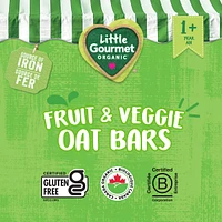 Little Gourmet Organic Fruit & Veggie Oat Bars Apple Sweet Potato Toddler Snack