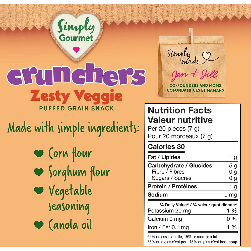 Simply Gourmet Crunchers Zesty Veggie baby snack