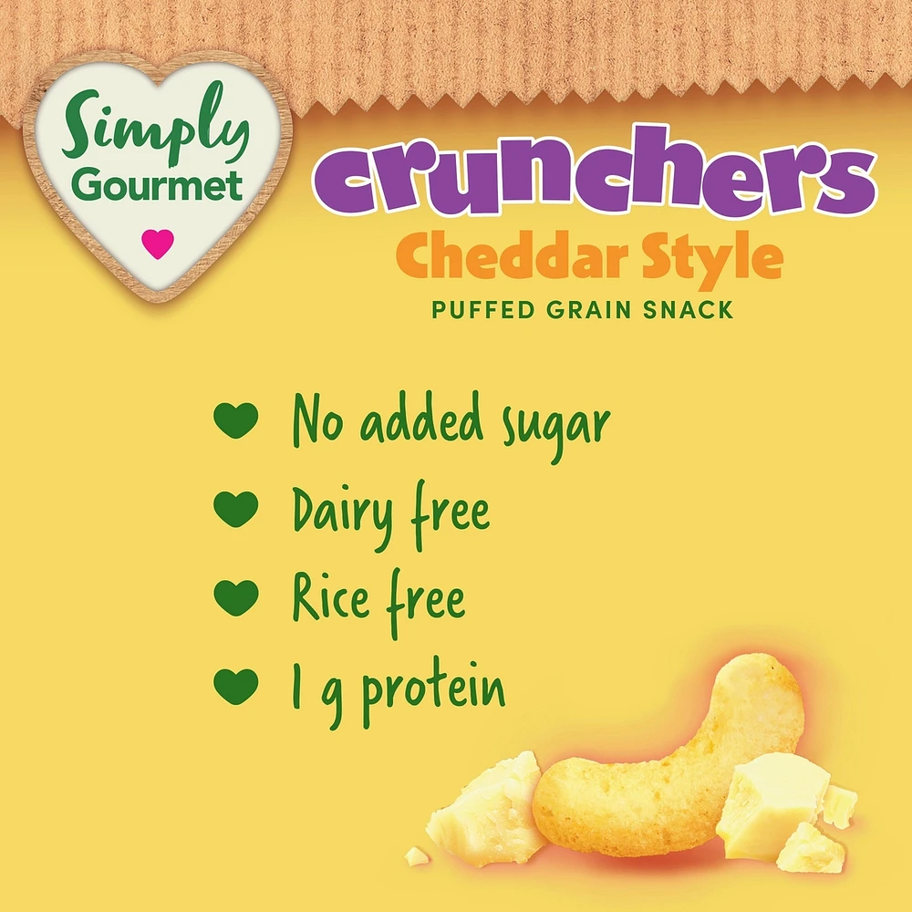 Simply Gourmet Crunchers Cheddar Style baby snack