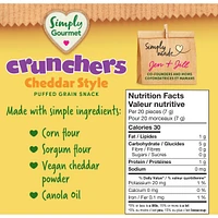 Simply Gourmet Crunchers Cheddar Style baby snack
