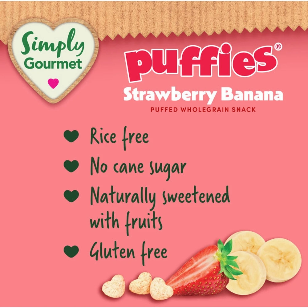 Simply Gourmet Puffies Strawberry Banana baby snack