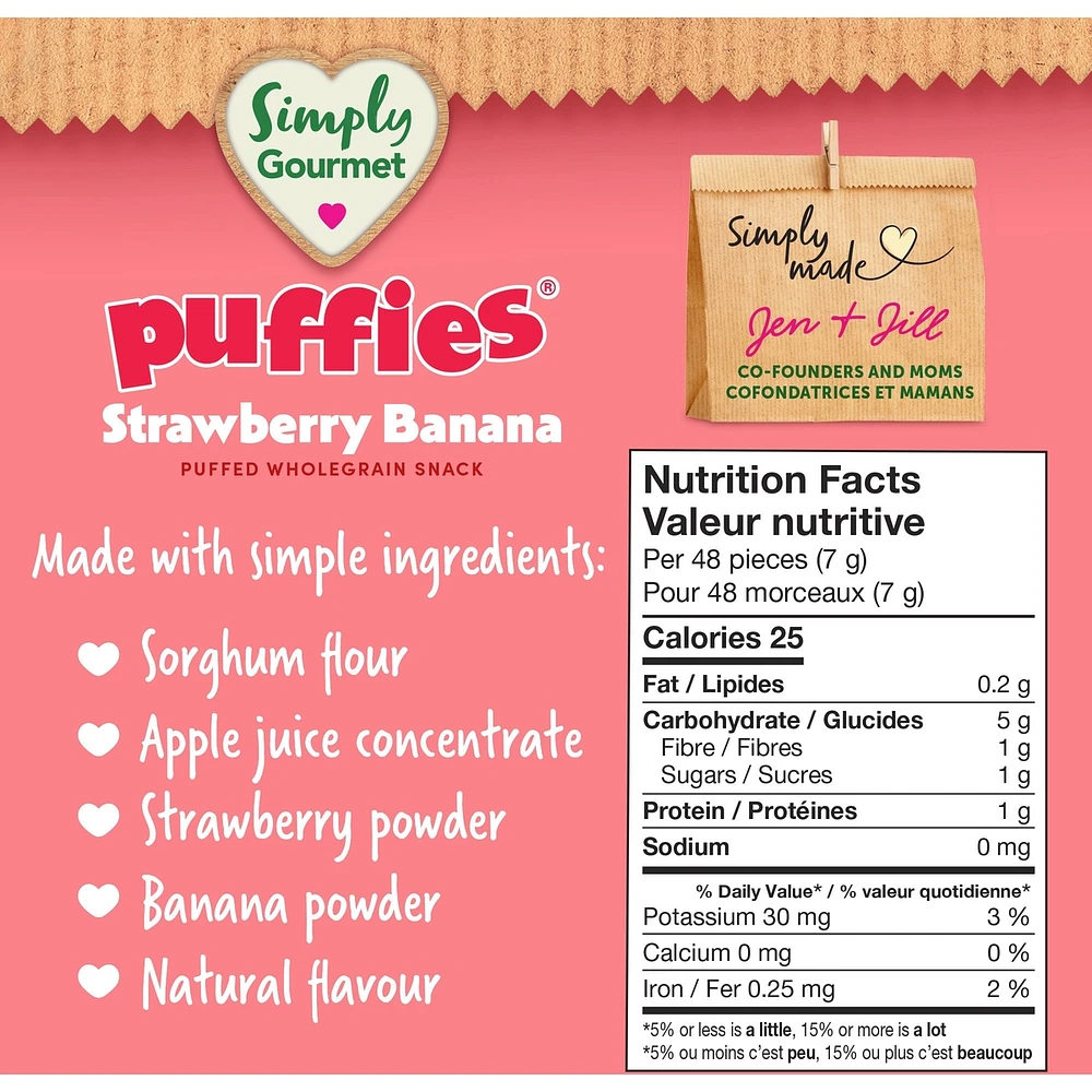 Simply Gourmet Puffies Strawberry Banana baby snack