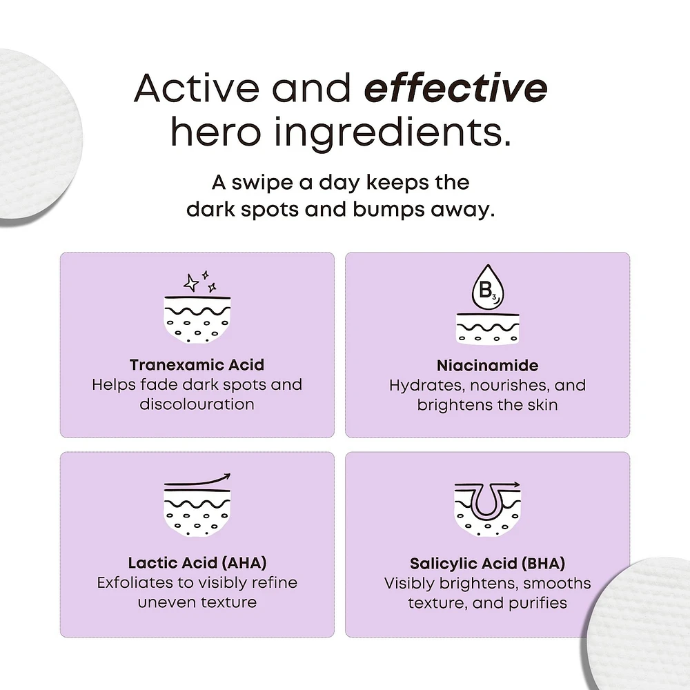 Radiant Reset Exfoliating Toner Pads for Dark Spots and Ingrown Hairs