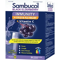 Sambucol Powdered Drink Immunity Cold & Flu Relief + Vitamin C