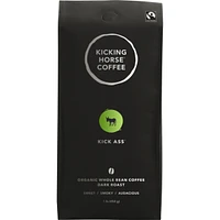 Organic Fairtrade Dark Roast Whole Bean Coffee, Kick Ass